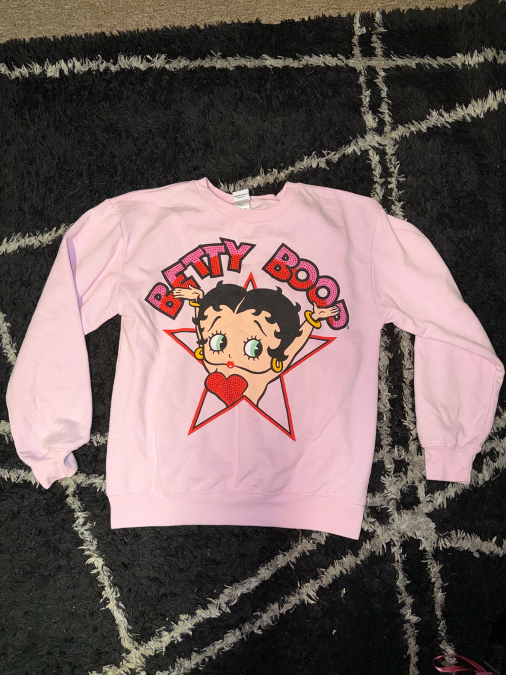 Betty Boop Light Pink Women’s Sweatshirt with Graphic